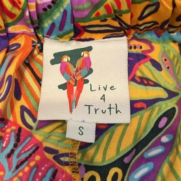 NWT Live 4 truth szS Colorful Leaf Print Two-Piece shorts with tube top set - Picture 5 of 17